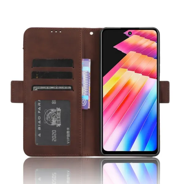 SLOT Peňaženkový obal pre Infinix Hot 30 hnedý