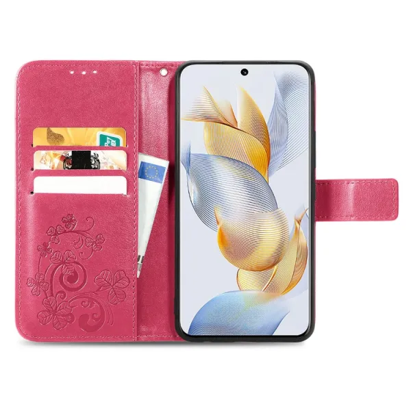 ART FLOWERS Peňaženkový kryt Honor 90 5G tmavoružový