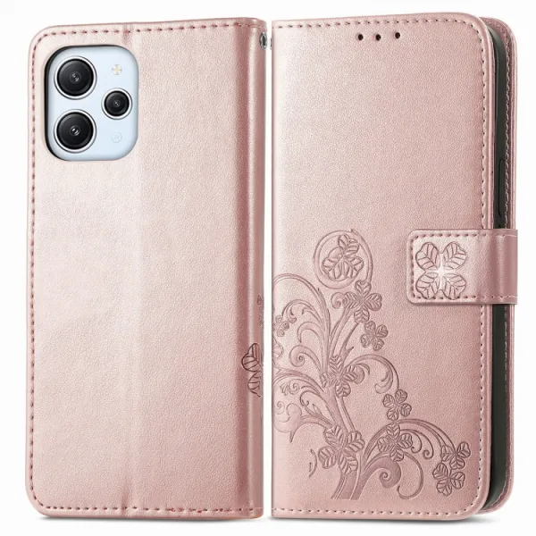 ART FLOWERS Peňaženkový kryt Xiaomi Redmi 12 svetloružový