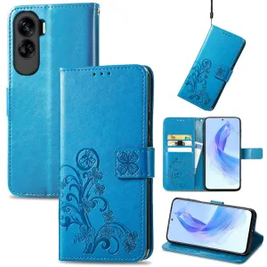 ART FLOWERS Peňaženkový kryt Honor 90 Lite 5G modrý