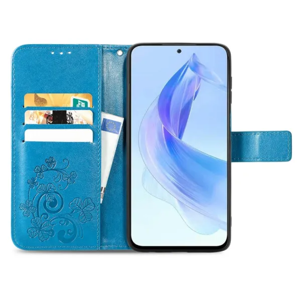 ART FLOWERS Peňaženkový kryt Honor 90 Lite 5G modrý