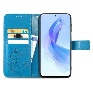 ART FLOWERS Peňaženkový kryt Honor 90 Lite 5G modrý