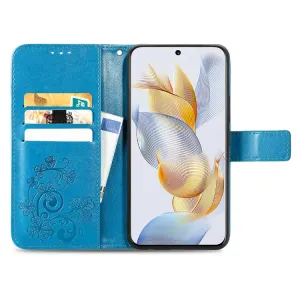 ART FLOWERS Peňaženkový kryt Honor 90 5G modrý