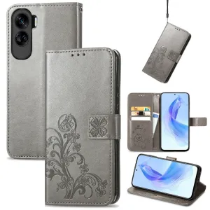 ART FLOWERS Peňaženkový kryt Honor 90 Lite 5G šedý