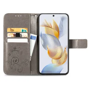 ART FLOWERS Peňaženkový kryt Honor 90 5G šedý