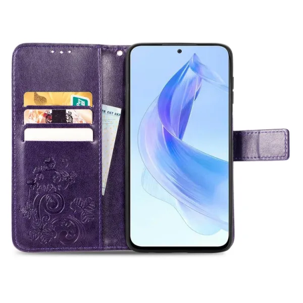 ART FLOWERS Peňaženkový kryt Honor 90 Lite 5G fialový