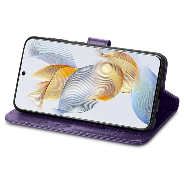 ART FLOWERS Peňaženkový kryt Honor 90 5G fialový