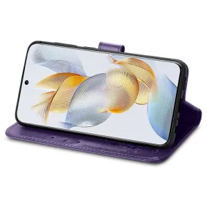 ART FLOWERS Peňaženkový kryt Honor 90 5G fialový