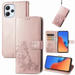 ART FLOWERS Peňaženkový kryt Xiaomi Redmi 12 svetloružový