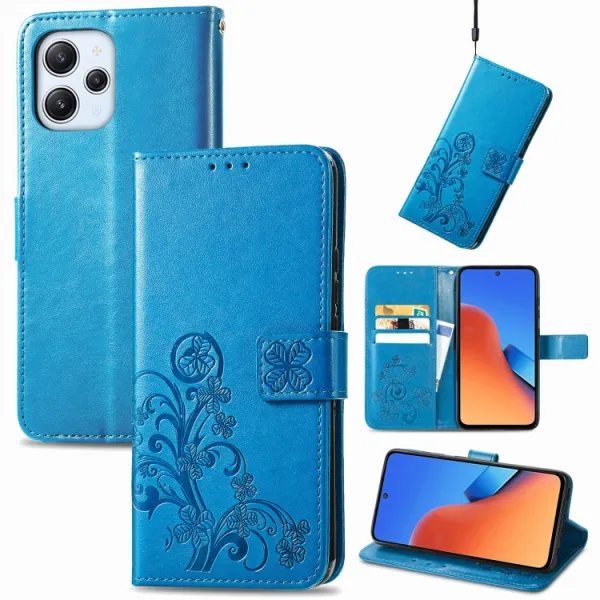 ART FLOWERS Peňaženkový kryt Xiaomi Redmi 12 modrý