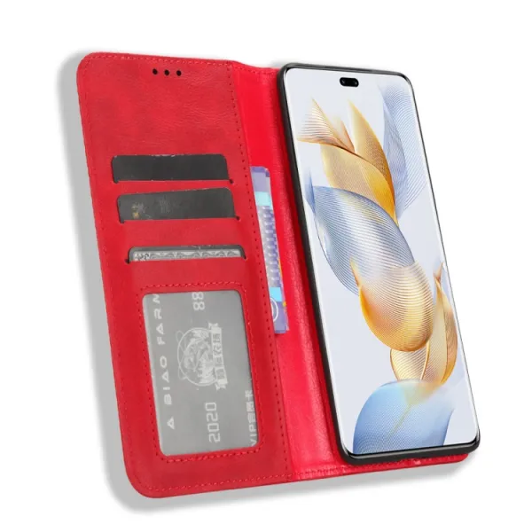 BUSINESS Peňaženkový kryt pre Honor 90 5G červený