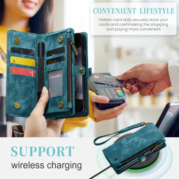 WALLET Ochranný kryt s peňaženkou 2v1 pre Samsung Galaxy Z Fold5 5G modrý