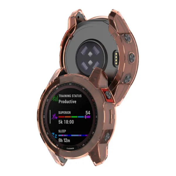 TPU HALF COVER Obal pre Garmin Fenix 7S Pro oranžový