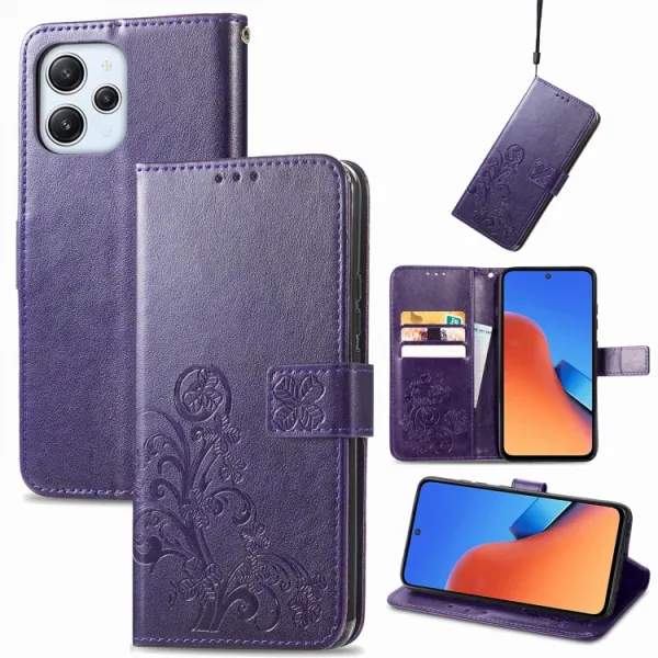 ART FLOWERS Peňaženkový kryt Xiaomi Redmi 12 fialový