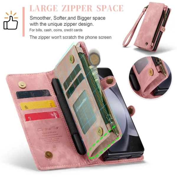 WALLET Ochranný kryt s peňaženkou 2v1 pre Samsung Galaxy Z Fold5 5G ružový