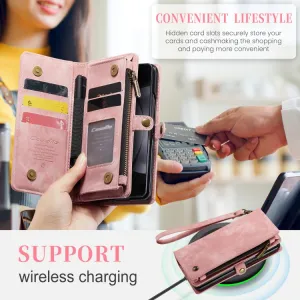 WALLET Ochranný kryt s peňaženkou 2v1 pre Samsung Galaxy Z Fold5 5G ružový