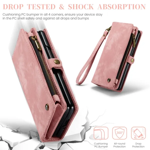 WALLET Ochranný kryt s peňaženkou 2v1 pre Samsung Galaxy Z Fold5 5G ružový
