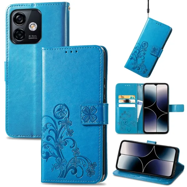 ART FLOWERS Peňaženkový kryt Ulefone Note 16 Pro modrý