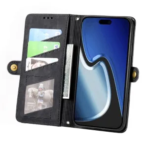 GEOM Peňaženkové puzdro pre Apple iPhone 15 Plus čierne