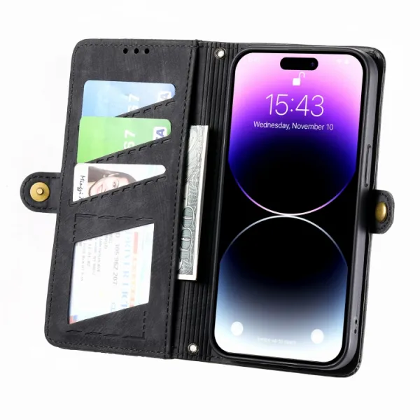 GEOM Peňaženkové puzdro pre Apple iPhone 14 Plus čierne