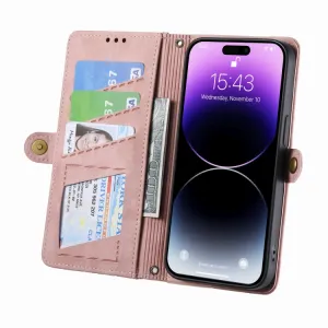 GEOM Peňaženkové puzdro pre Apple iPhone 14 Plus ružové