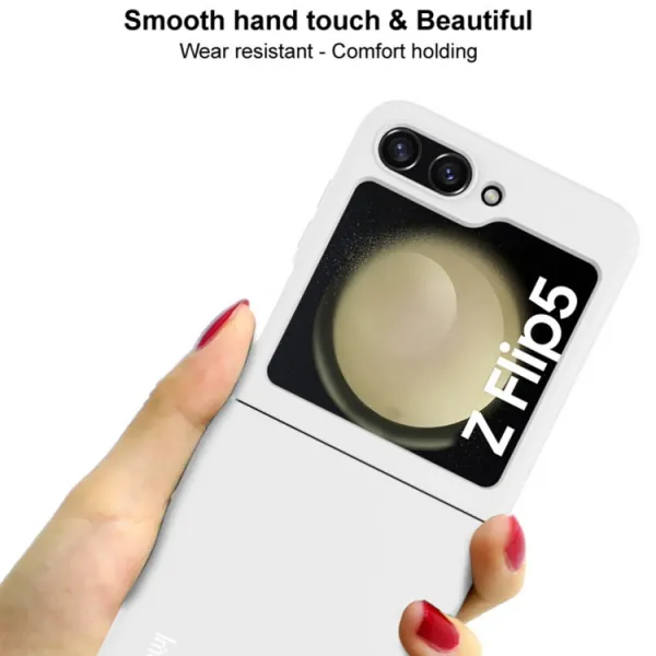 IMAK JS-2 Plastový kryt pre Samsung Galaxy Z Flip5 5G  biely