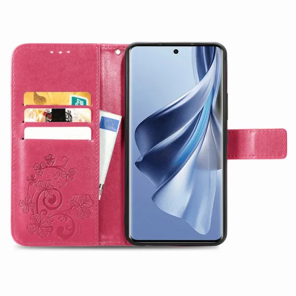 ART FLOWERS Peňaženkový kryt Oppo Reno10 5G / Reno 10 Pro 5G tmavoružový