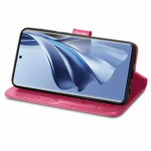 ART FLOWERS Peňaženkový kryt Oppo Reno10 5G / Reno 10 Pro 5G tmavoružový