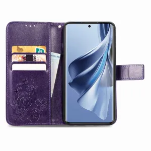 ART FLOWERS Peňaženkový kryt Oppo Reno10 5G / Reno 10 Pro 5G fialový