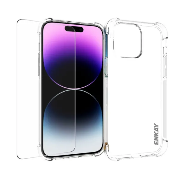 ENKAY SET Priehľadný obal + 2.5D ochranné sklo Apple iPhone 15 Pro Max