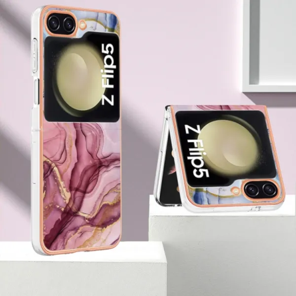 IMD MARBLE Ochranný kryt Samsung Galaxy Z Flip5 5G ROSE RED