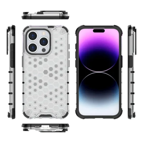 HONEYCOMB Ochranný kryt Apple iPhone 15 Pro Max biely