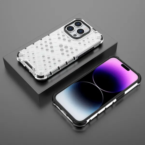 HONEYCOMB Ochranný kryt Apple iPhone 15 Pro Max biely