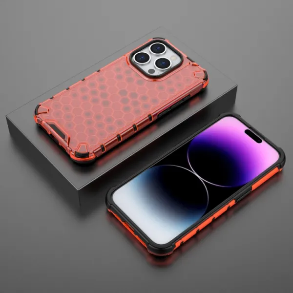HONEYCOMB Ochranný kryt Apple iPhone 15 Pro Max červený