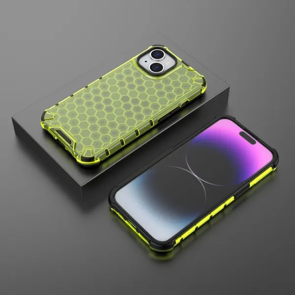 HONEYCOMB Ochranný kryt Apple iPhone 15 zelený