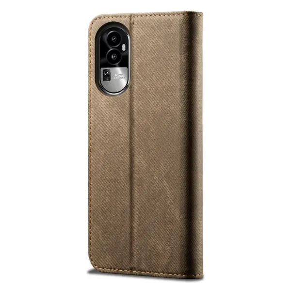 DENIM Peňaženkový kryt pre Oppo Reno10 5G / Reno10 Pro 5G šedohnedý