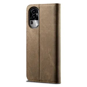 DENIM Peňaženkový kryt pre Oppo Reno10 5G / Reno10 Pro 5G šedohnedý