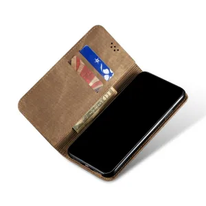 DENIM Peňaženkový kryt pre Oppo Reno10 5G / Reno10 Pro 5G šedohnedý