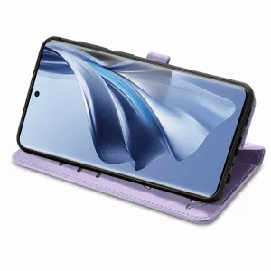 CUTE CAT Peňaženkový kryt Oppo Reno10 5G / Reno10 Pro 5G fialový