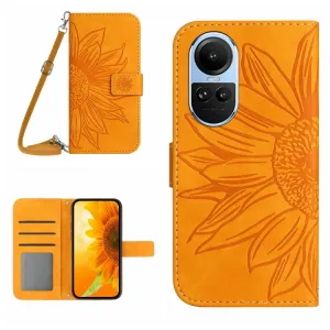 ART SUNFLOWER Peňaženkové puzdro s remienkom Oppo Reno10 5G / Reno10 Pro 5G žltý