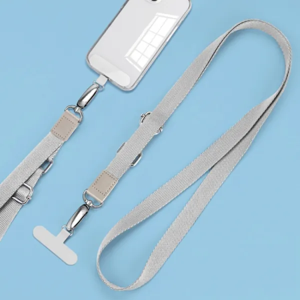 PROTEMIO LANYARD Univerzálna šnúrka na mobil pod zadný kryt šedá