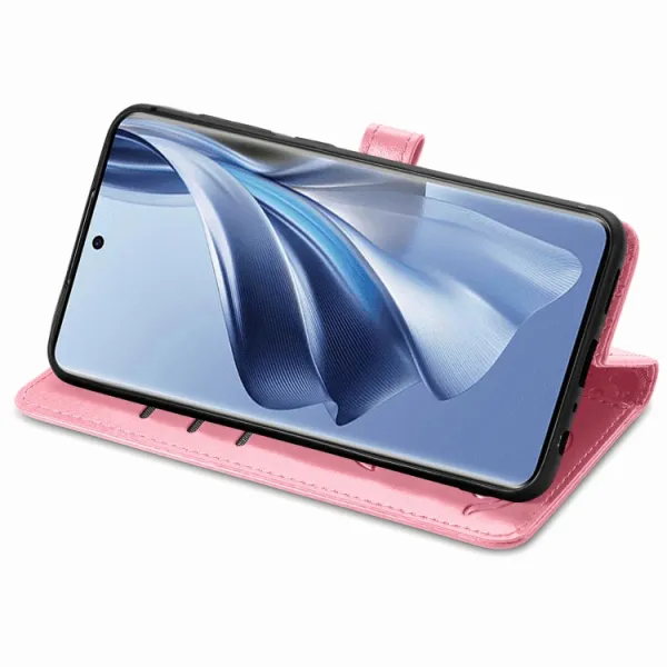 CUTE CAT Peňaženkový kryt Oppo Reno10 5G / Reno10 Pro 5G ružový