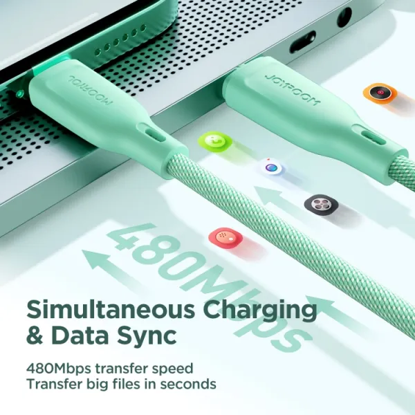 JOYROOM SA34-CC3 60W Kábel USB Typ-C / USB Typ-C 1 meter biely