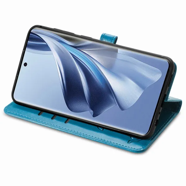 CUTE CAT Peňaženkový kryt Oppo Reno10 5G / Reno10 Pro 5G modrý