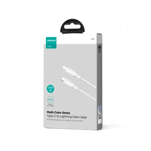JOYROOM SA34-CL3 30W Kábel USB Typ-C / Lightning 1 meter biely