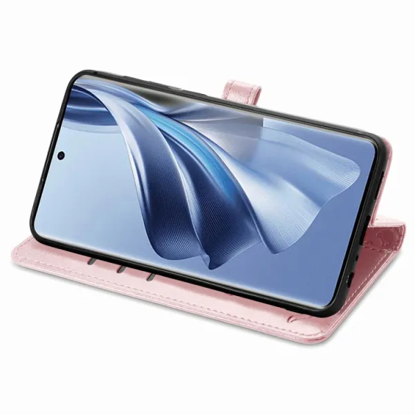 CUTE CAT Peňaženkový kryt Oppo Reno10 5G / Reno10 Pro 5G ružovozlatý