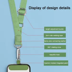 PROTEMIO LANYARD Univerzálna šnúrka na mobil pod zadný kryt šedá