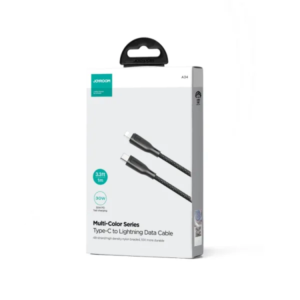 JOYROOM SA34-CL3 30W Kábel USB Typ-C / Lightning 1 meter čierny