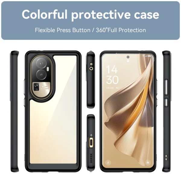 CRYSTAL Ochranný kryt pre Oppo Reno10 5G / Oppo Reno10 Pro 5G čierny