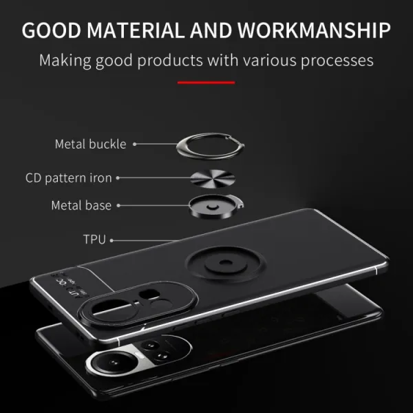 HOLDER Silikónový kryt s držiakom Oppo Reno10 5G / Reno 10 Pro 5G čierny